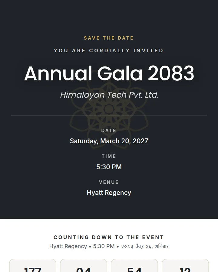 Slate & Gold — invitation design